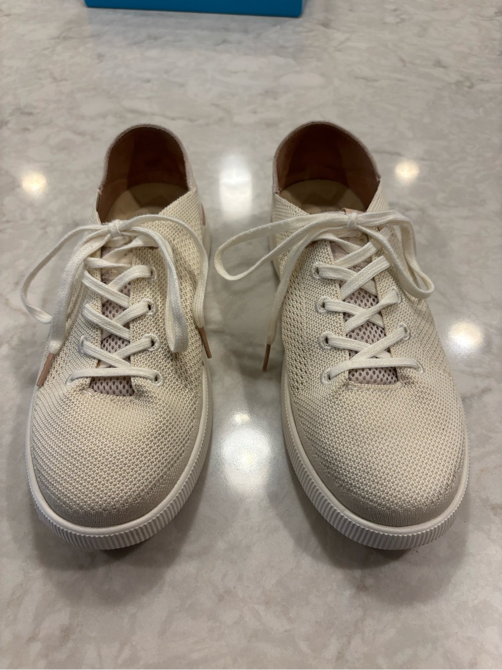 Women’s Casual Knit Reef Neptune Lace-Up Sneakers in Off-White